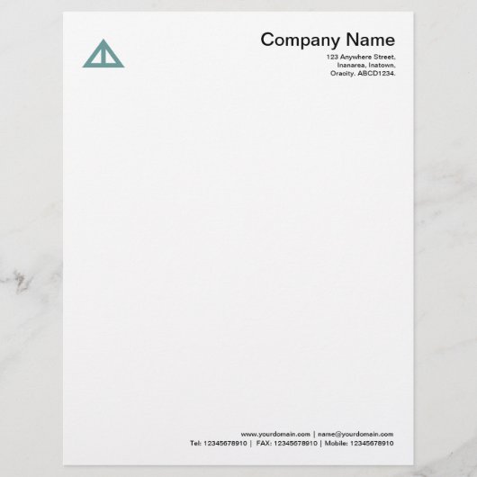 三角形の形状02 -海緑 レターヘッド (正面)