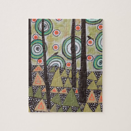 三角形の景色のデザイン ジグソーパズル (縦)