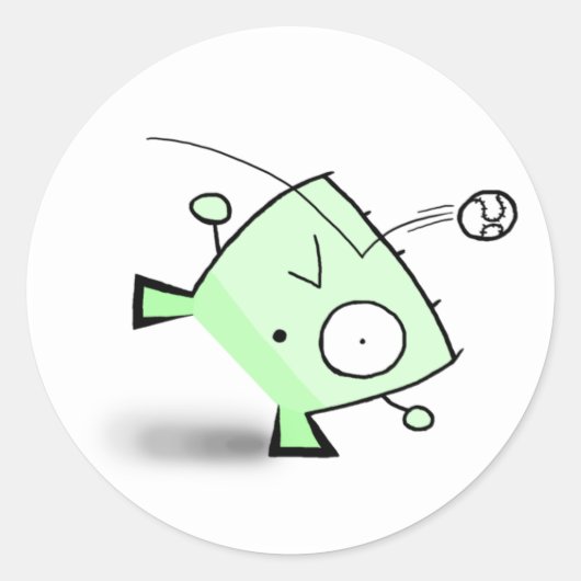 三角形の男の子の頭の中の若いヒット ラウンドシール (正面)