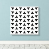 三角形の白黒ジオメトリパターン。 キャンバスプリント (インサイチュ (ウッドフロア))
