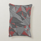 三角形の粗い切り出し、赤い背景 アクセントクッション (裏面(縦))