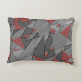 三角形の粗い切り出し、赤い背景 アクセントクッション (裏面)