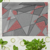 三角形の粗い切り出し、赤い背景 キッチンタオル (折り畳み)