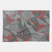 三角形の粗い切り出し、赤い背景 キッチンタオル (横)