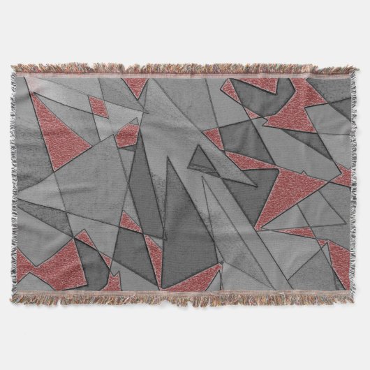 三角形の粗い切り出し、赤い背景 スローブランケット (正面)