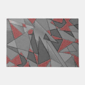 三角形の粗い切り出し、赤い背景 ドアマット (正面)