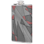 三角形の粗い切り出し、赤い背景 フラスク (左)