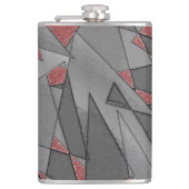 三角形の粗い切り出し、赤い背景 フラスク (正面)