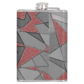 三角形の粗い切り出し、赤い背景 フラスク (裏面)