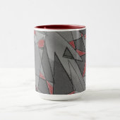 三角形の粗い切り出し、赤い背景 マグカップ (中央)