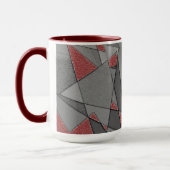 三角形の粗い切り出し、赤い背景 マグカップ (左)
