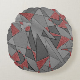 三角形の粗い切り出し、赤い背景 ラウンドクッション
