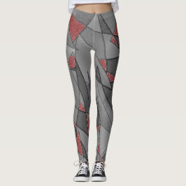 三角形の粗い切り出し、赤い背景 レギンス