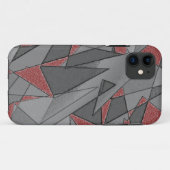 三角形の粗い切り出し、赤い背景 Case-Mate iPhoneケース (裏面(横))