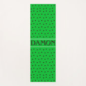 三角形の緑の黒パターミニマルン ヨガマット (正面)