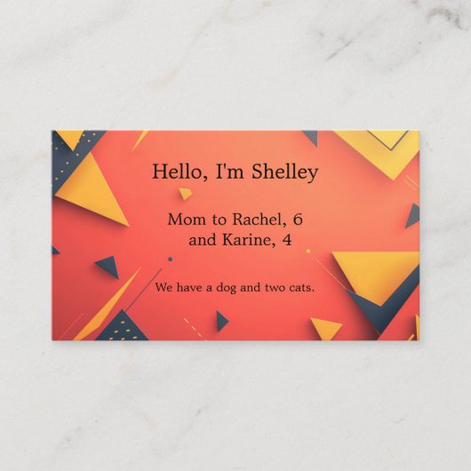 三角形の背景(文字宇宙) 名刺 (正面)