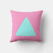 三角形の色 – アイスブルーとピンク クッション (裏面)