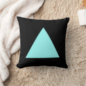 三角形の色 – アイスブルーとブラック クッション (ブランケット)