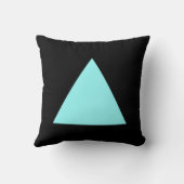三角形の色 – アイスブルーとブラック クッション (裏面)