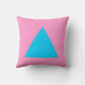 三角形の色 – スカイブルーとピンク クッション (裏面)