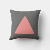 三角形の色 – ソフトピンクとグレー クッション (裏面)