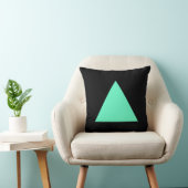 三角形の色 – ターコイズと黒 クッション (椅子)