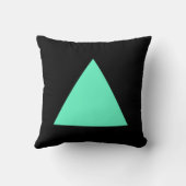 三角形の色 – ターコイズと黒 クッション (裏面)