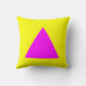 三角形の色 – マゼンタとイエロー クッション (裏面)