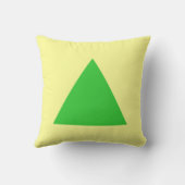 三角形の色 – 春の緑と薄い黄色 クッション (裏面)