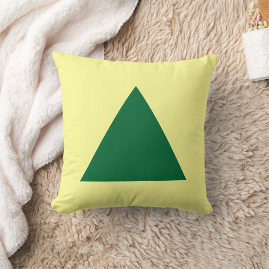 三角形の色 – 森の緑とライトイエロー クッション (ブランケット)