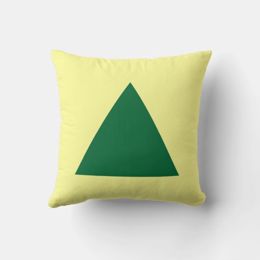 三角形の色 – 森の緑とライトイエロー クッション (裏面)