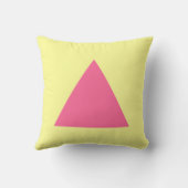三角形の色 – 深いピンクとチョークイエロー クッション (裏面)