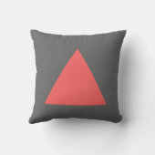 三角形の色 – 熱帯ピンクとグレー クッション (裏面)