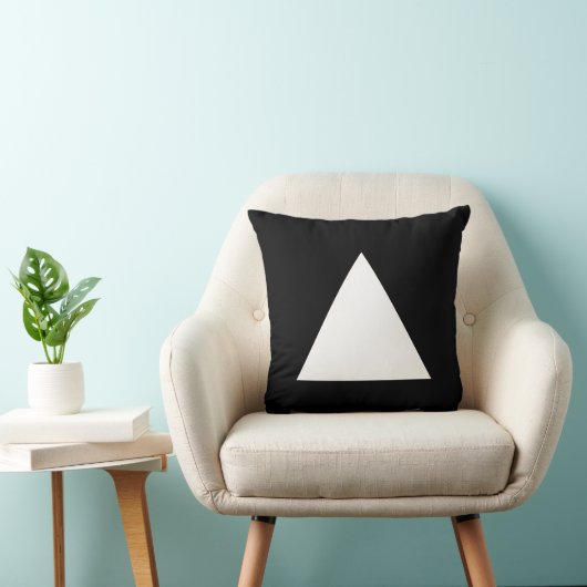 三角形の色 – 白と黒 クッション (椅子)