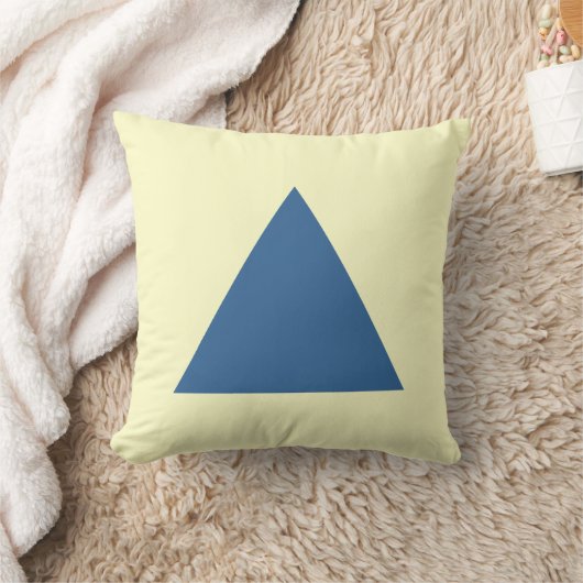 三角形の色 – 砂漠青と黄淡い色の色 クッション (ブランケット)