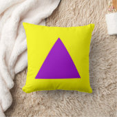 三角形の色 – 紫と黄 クッション (ブランケット)