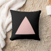三角形の色 – 色あせピンクと黒 クッション (ブランケット)