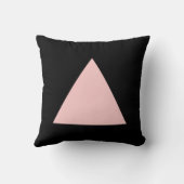 三角形の色 – 色あせピンクと黒 クッション (裏面)