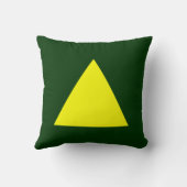 三角形の色 – 黄色と濃い緑 クッション (裏面)