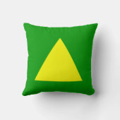 三角形の色 – 黄色と草の緑 クッション (裏面)