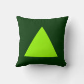 三角形の色 – Chartreuse Green on Dk Green クッション (裏面)