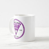 三角形のdblの白いコーヒー・マグ コーヒーマグカップ (正面左)