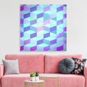 三角形への立方体の幾何学的パターン キャンバスプリント (インサイチュ (リビング))