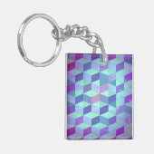 三角形への立方体の幾何学的パターン キーホルダー (正面左)