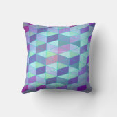 三角形への立方体の幾何学的パターン クッション (裏面)