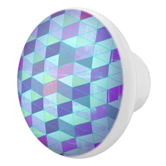 三角形への立方体の幾何学的パターン セラミックノブ (右)