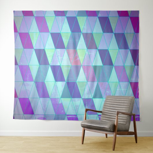 三角形への立方体の幾何学的パターン タペストリー (インサイチュ(横))