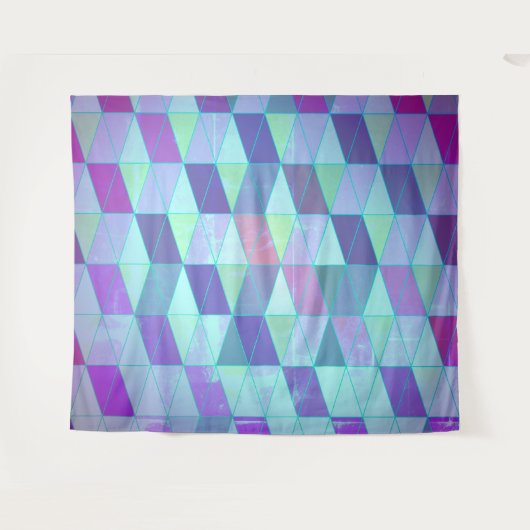 三角形への立方体の幾何学的パターン タペストリー (正面(横))