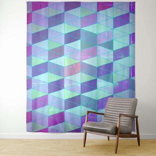 三角形への立方体の幾何学的パターン タペストリー (インサイチュ)