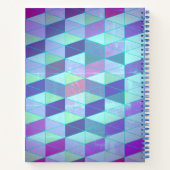 三角形への立方体の幾何学的パターン ノートブック (裏面)